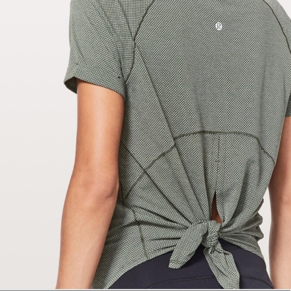 Lululemon green tie back shirt